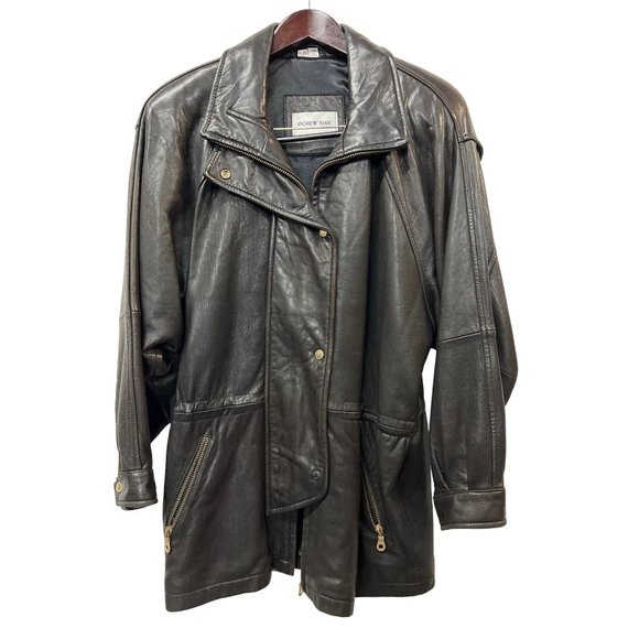 Andrew Marc Additions Leather Coat Brown Parka Jacket - Picture 1 of 11